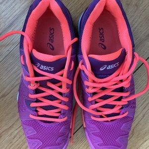 ASICS Gel Resolution E550Y women US 8.5 tennis shoes. Pink-Orange. Almost new